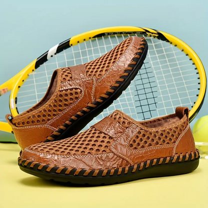 Summer Sale 70%🔥 Mens' Summer Slip-on Shoes, Breathable Mesh Leather Loafers