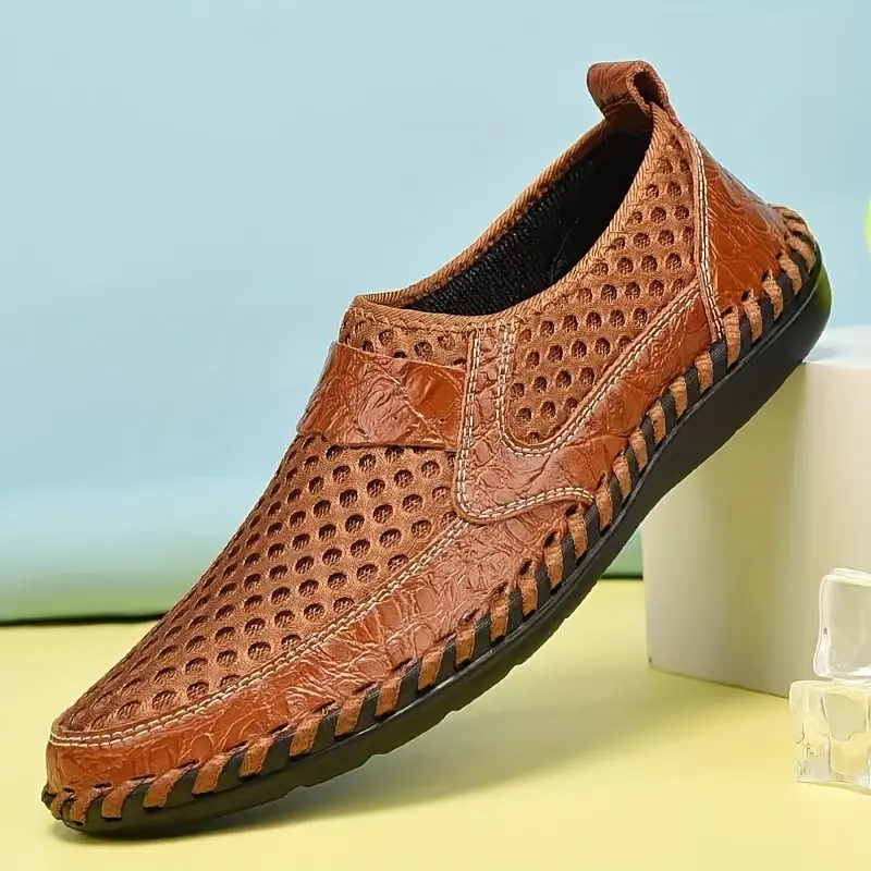 Summer Sale 70%🔥 Mens' Summer Slip-on Shoes, Breathable Mesh Leather Loafers