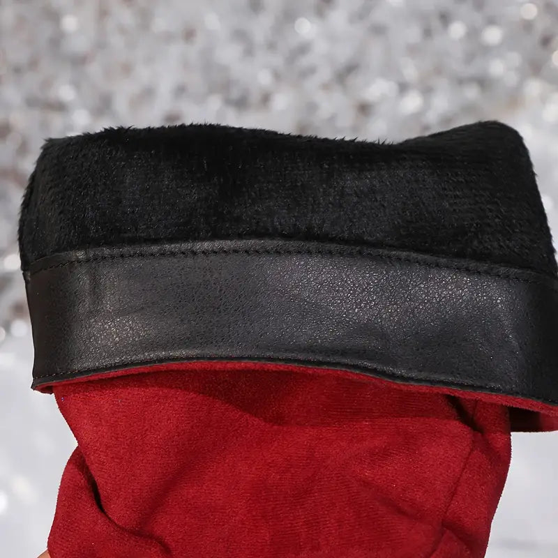 🎄Early Christmas Sale 55% Off❤️ Women's Buckle Belt Pull On Chunky Heel High Knee Boots, Winter Round Toe Slouchy Boots