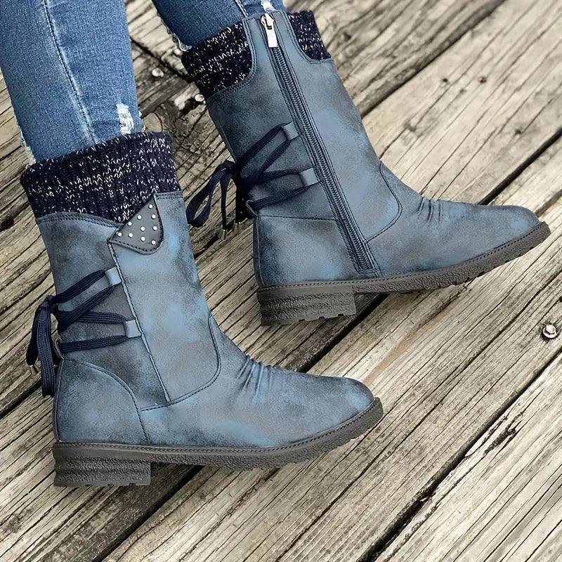 Last Day 50% OFF- Vintage Classic Elegant 's Mid-Calf Boots, Cozy Ankle Boots