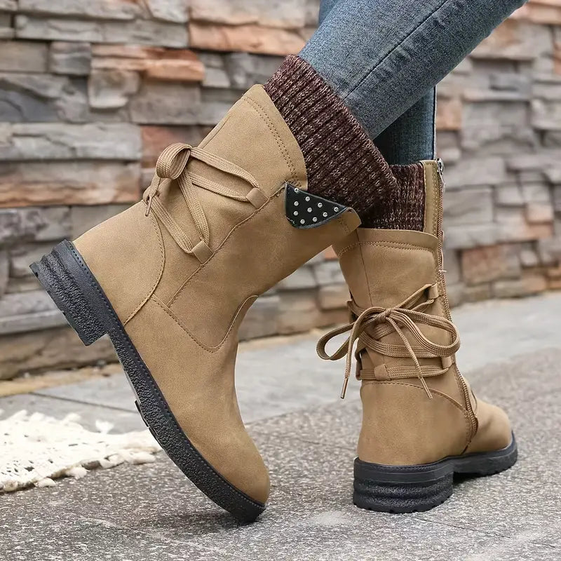 Last Day 50% OFF- Vintage Classic Elegant 's Mid-Calf Boots, Cozy Ankle Boots